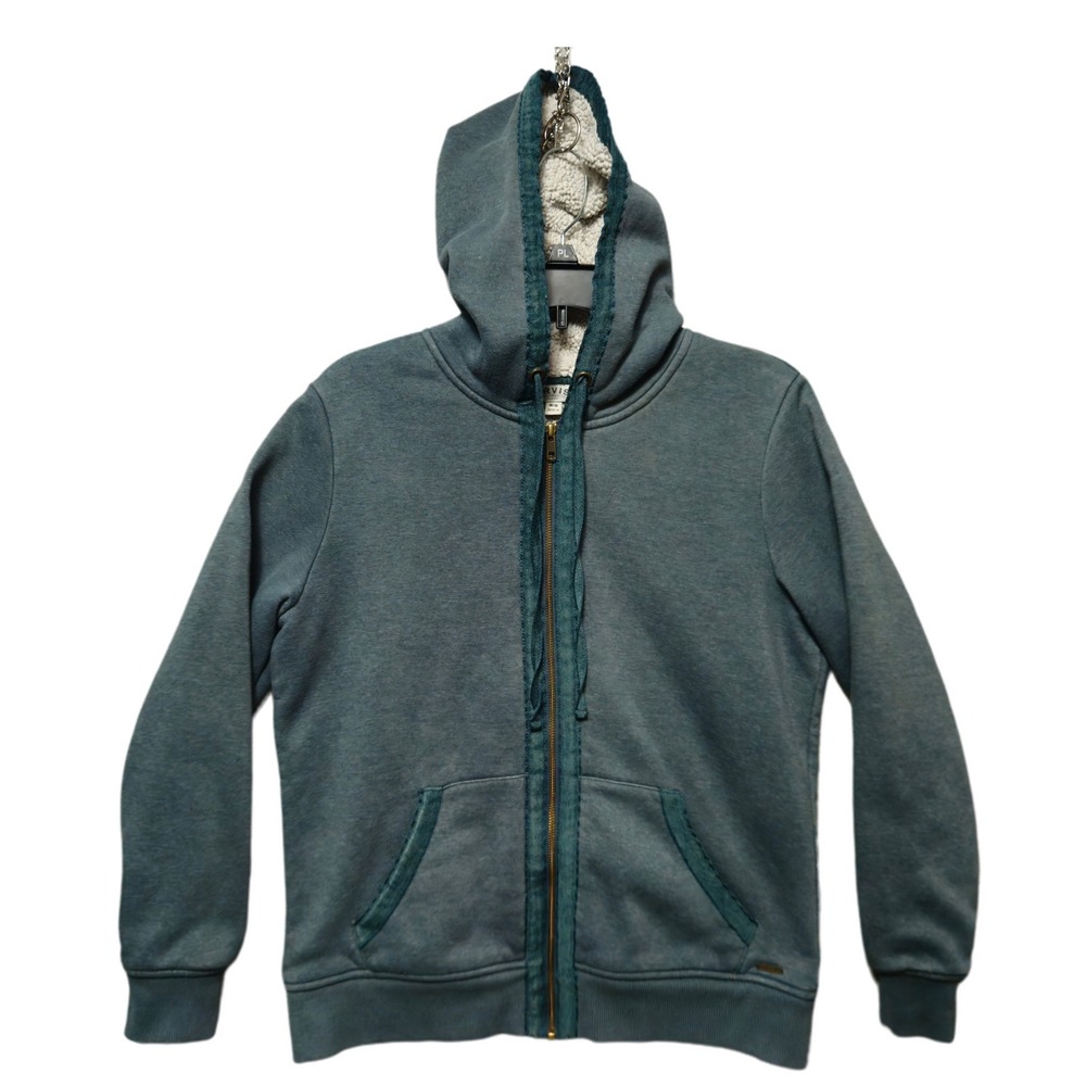 Orvis Teal Blue‎ Sherpa Lined Full Zip Up Hoodie Sweatshirt Mens Medium